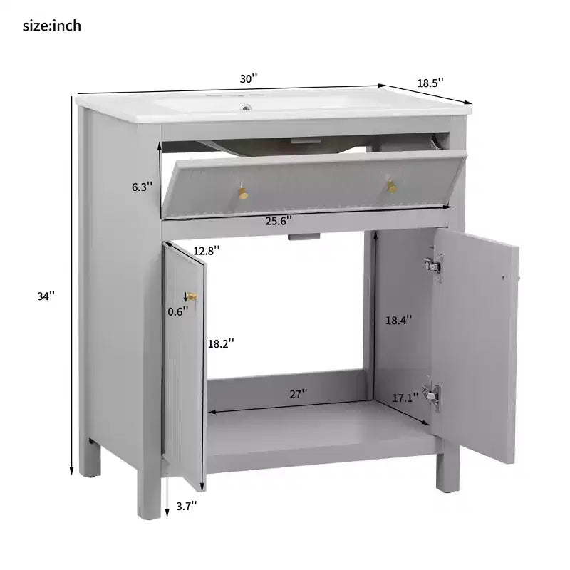 Meuble-lavabo avec évier Armoire de rangement de salle de bain
