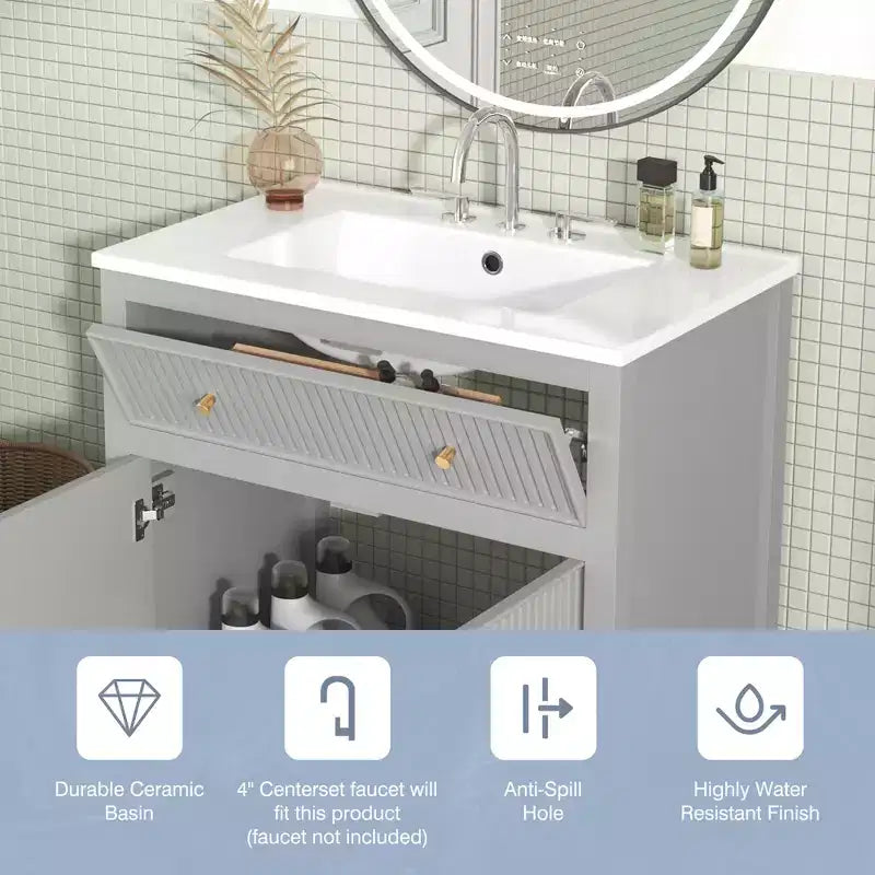 Meuble-lavabo avec évier Armoire de rangement de salle de bain