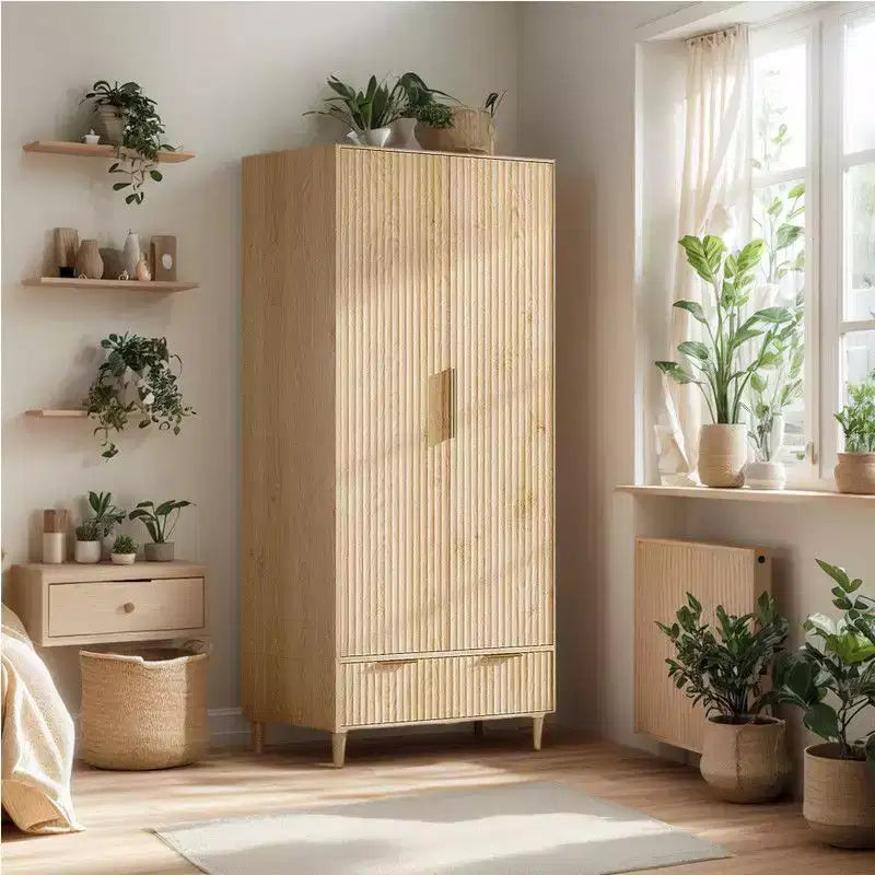 Wardrobe Armoire 2 Door 1 Drawer