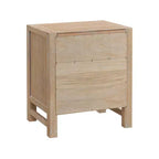 Table de chevet en bois à 2 tiroirs avec quincaillerie en bronze huilé