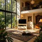 Meuble TV d'angle moderne en bois avec tiroirs et étagère ouverte